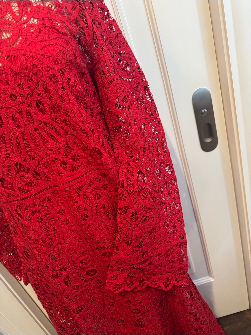 Sea New York Red Crochet Lace Long-Sleeve Maxi Dress - Picture 3 of 6